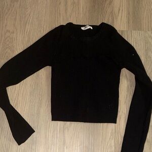Double Zero Black Long Sleeve Top